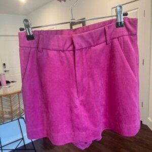 GLAM pink suede-feel skort